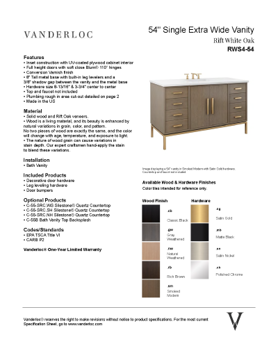 RWS4 Specifications