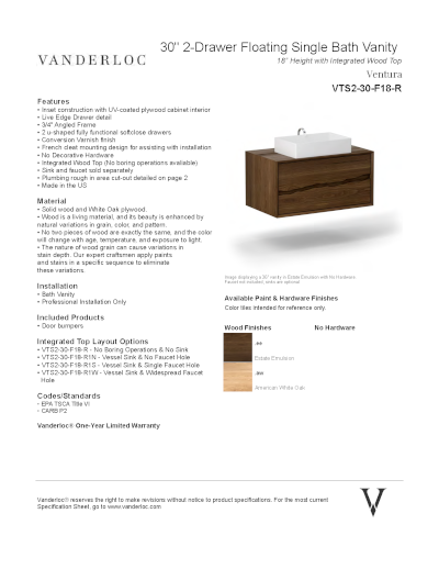 VTS2-F-R Specifications